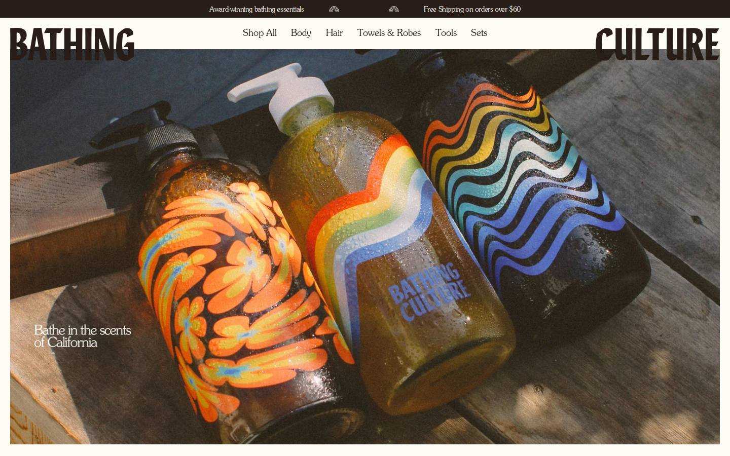 bathingculture.com homepage screenshot