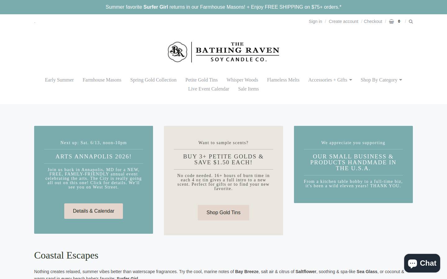 bathingraven.com homepage screenshot