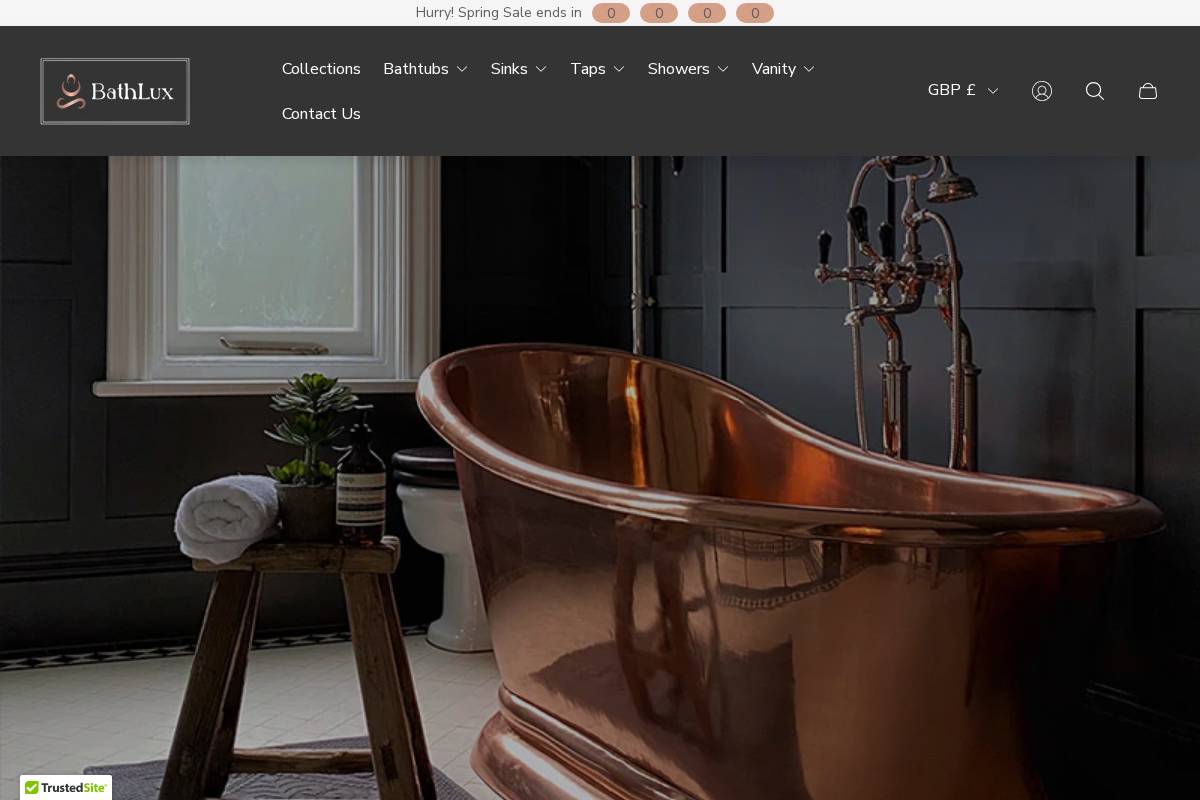 BathLux homepage screenshot