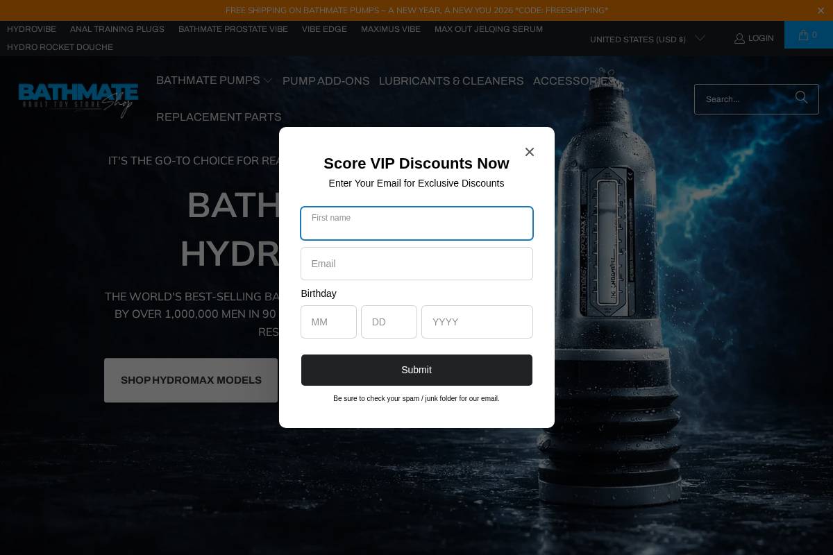 bathmateshop.us homepage screenshot
