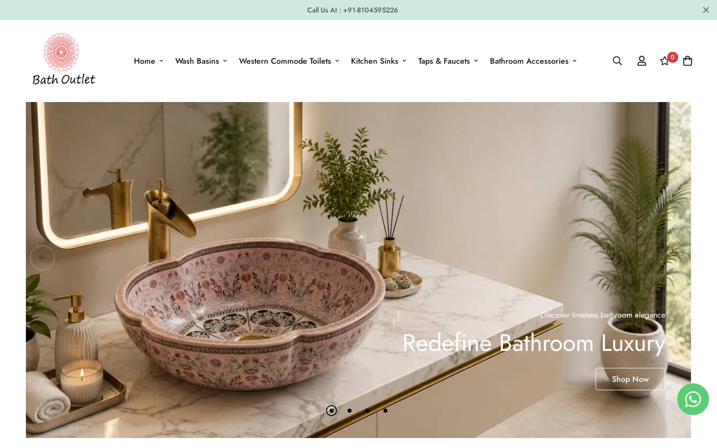 bathoutlet.in homepage screenshot