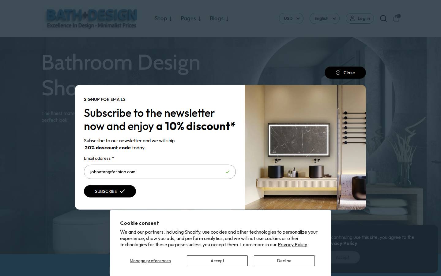 bathplusdesign.com homepage screenshot
