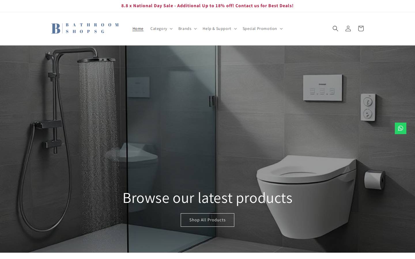 The Bathroom Showroom homepage screenshot