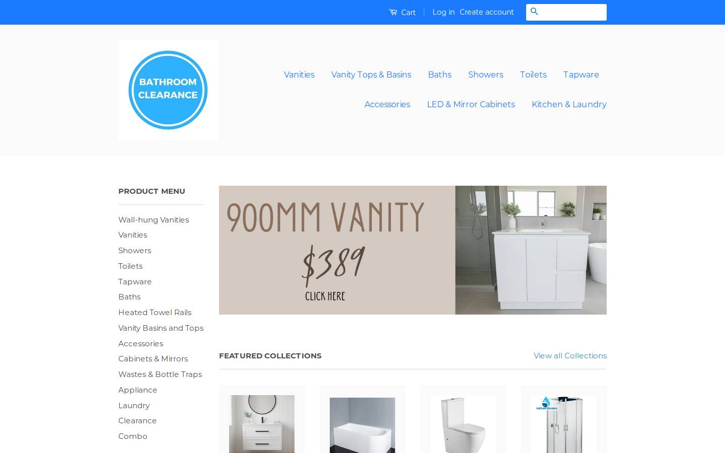 bathroomclearance.co.nz homepage screenshot