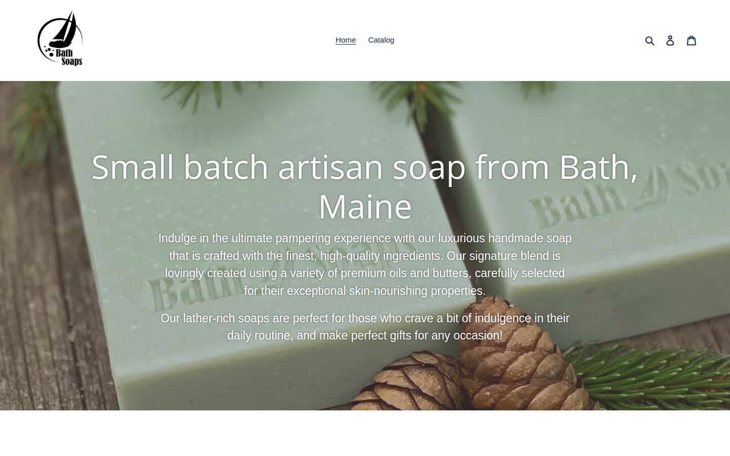 bathsoapsmaine.com homepage screenshot