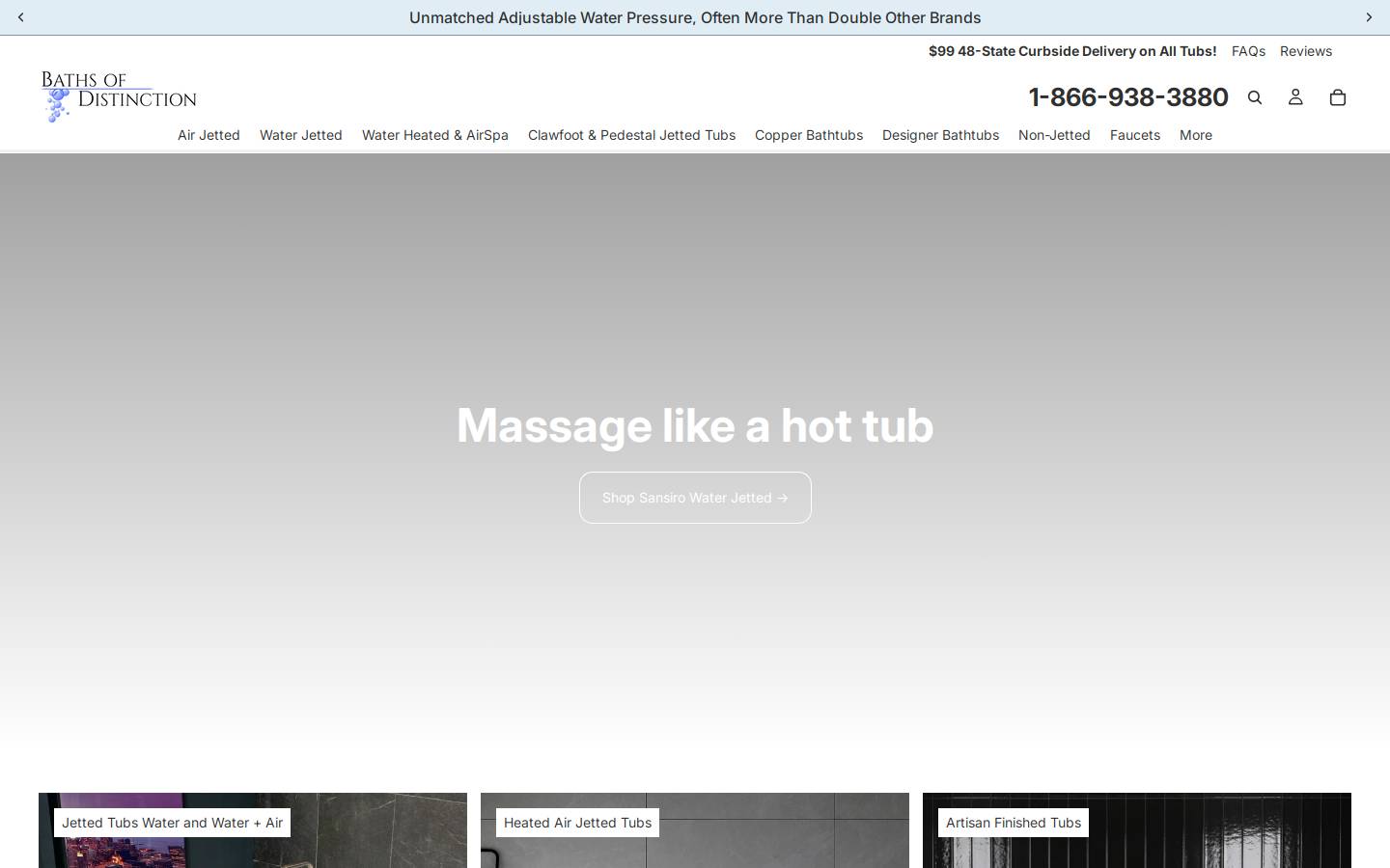 bathsofdistinction.com homepage screenshot