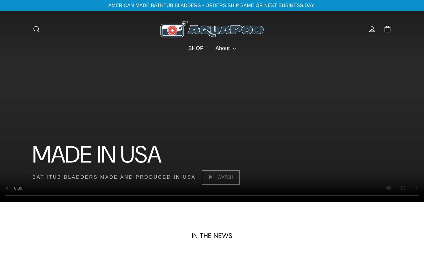 bathtubbladder.com homepage screenshot