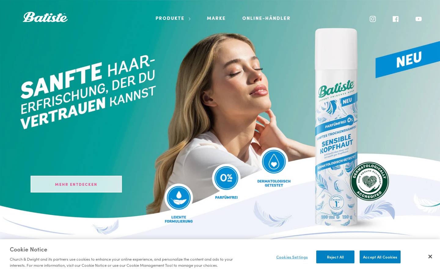 batistehair.com homepage screenshot