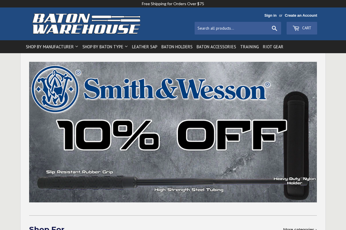 Police Baton Warehouse homepage screenshot
