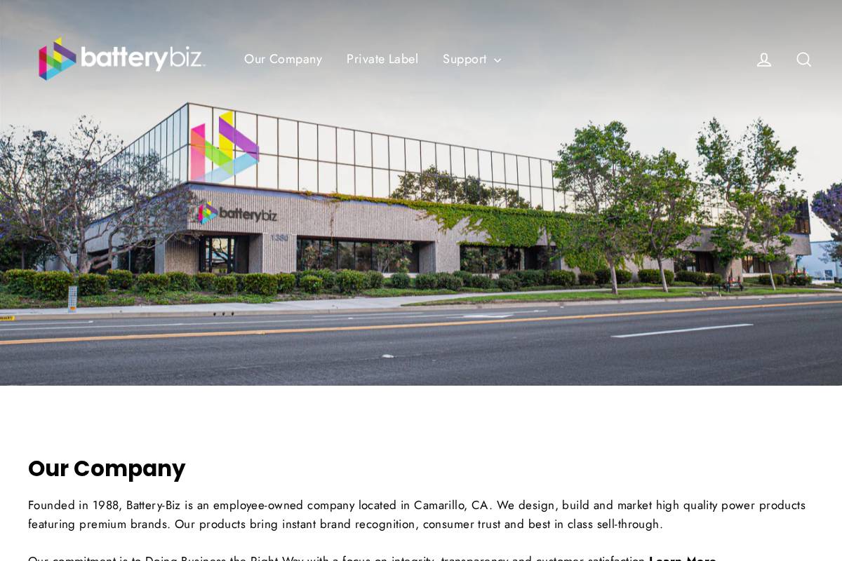 battery-biz.com homepage screenshot