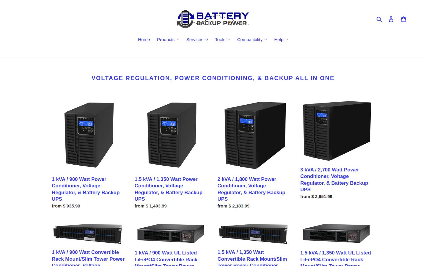 batterybackuppower.com homepage screenshot