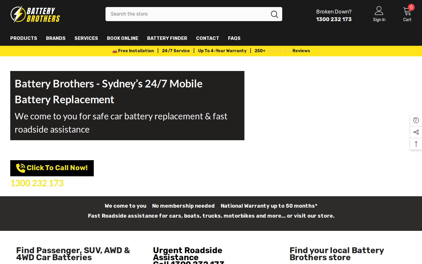 batterybrothers.com.au homepage screenshot