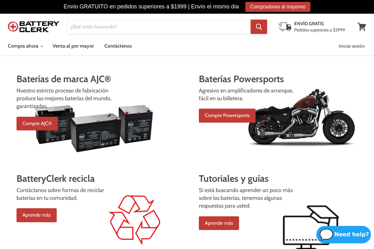 BatteryClerk homepage screenshot