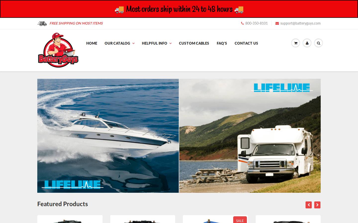 The Battery Guys homepage screenshot
