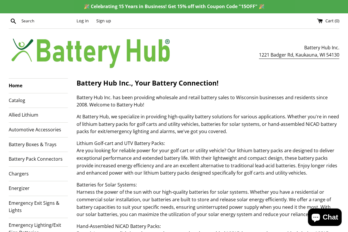 Battery Hub Inc. homepage screenshot