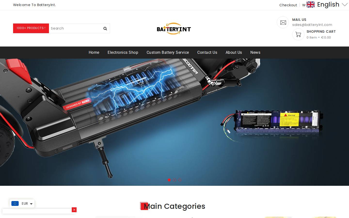 Batteryint homepage screenshot