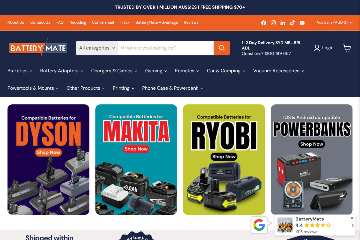 BatteryMate homepage screenshot