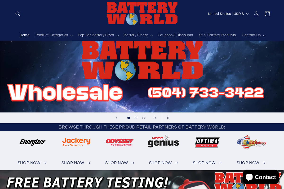 Batteryworldonline homepage screenshot