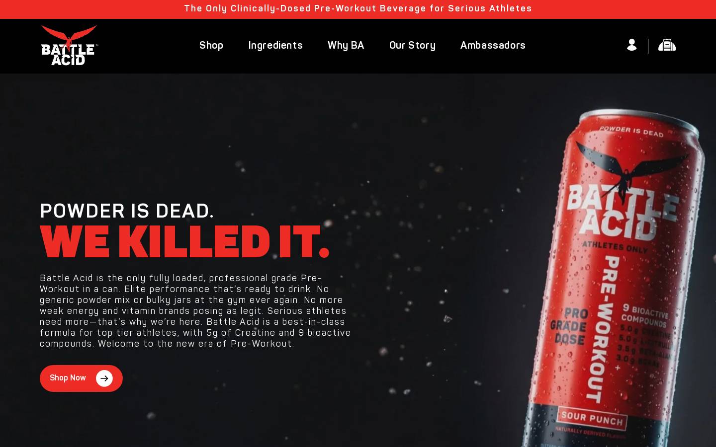 battleacid.com homepage screenshot