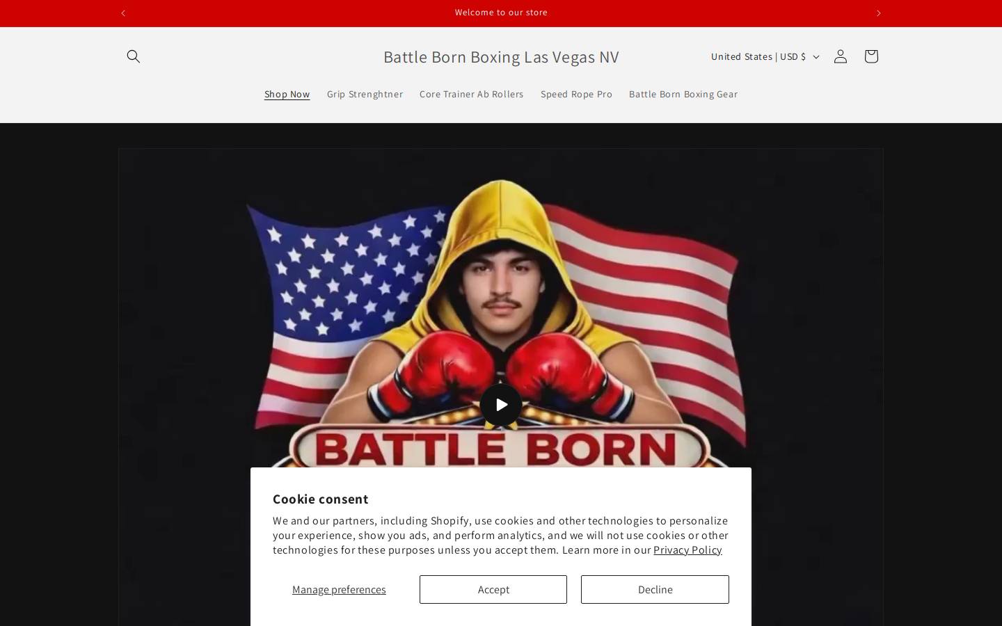 battlebornboxing.com homepage screenshot