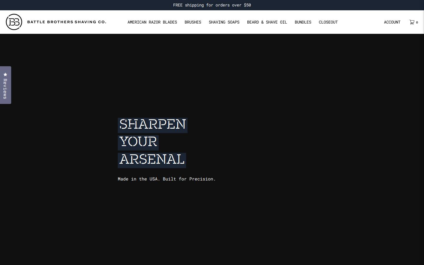 Battle Brothers Shaving Co. homepage screenshot