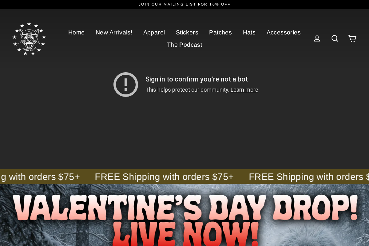 Battle Cat Co. homepage screenshot