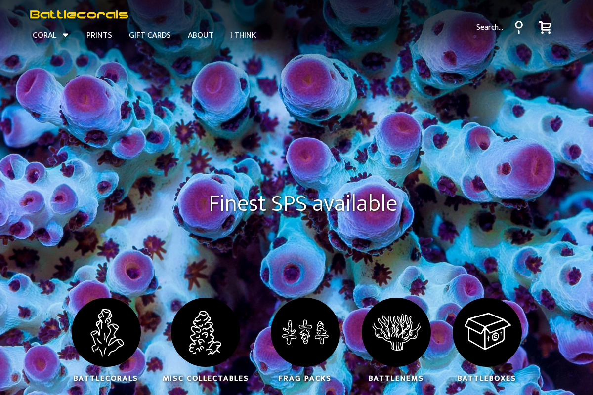 Battlecorals homepage screenshot