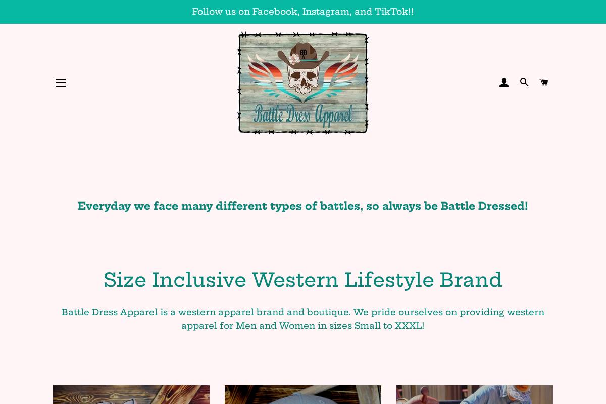 battledressapparel.com homepage screenshot
