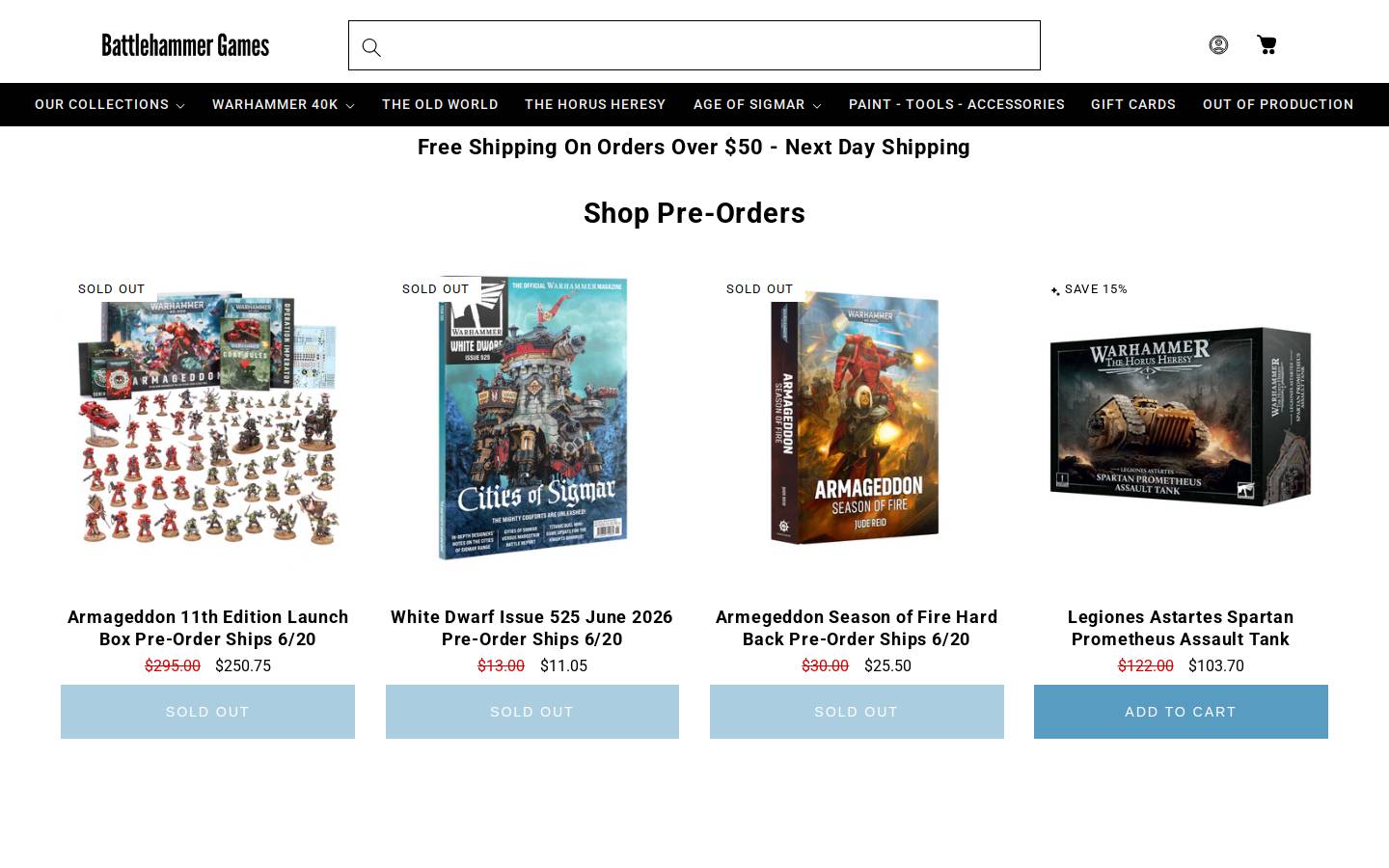 battlehammer.com homepage screenshot