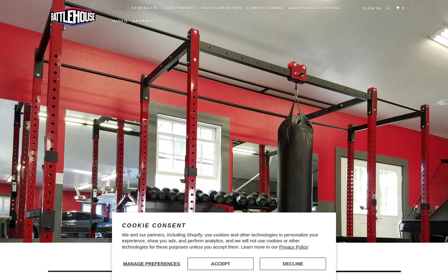 battlehousefitness.com homepage screenshot