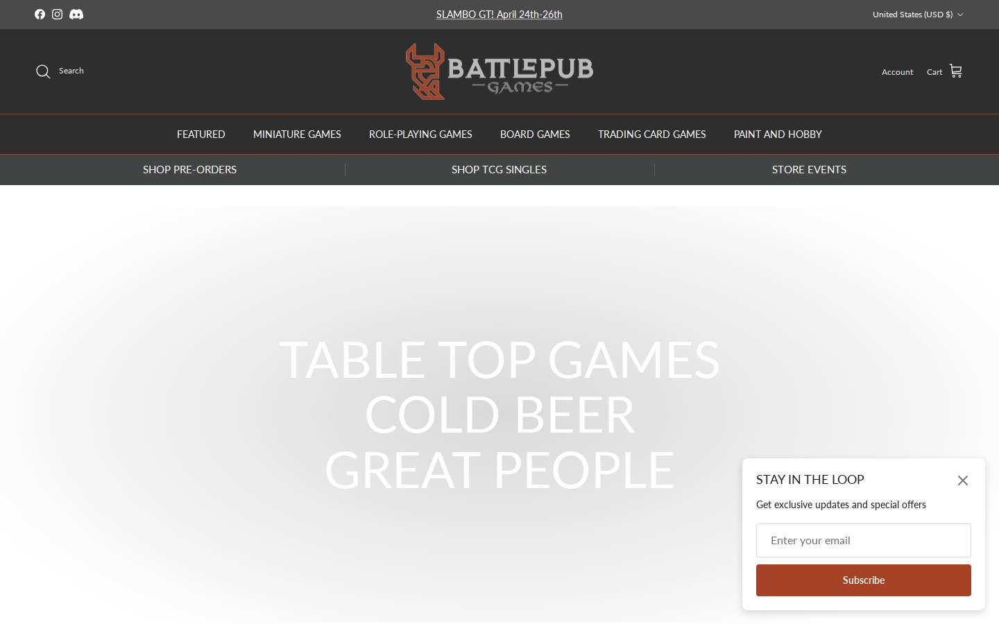 battlepub.com homepage screenshot