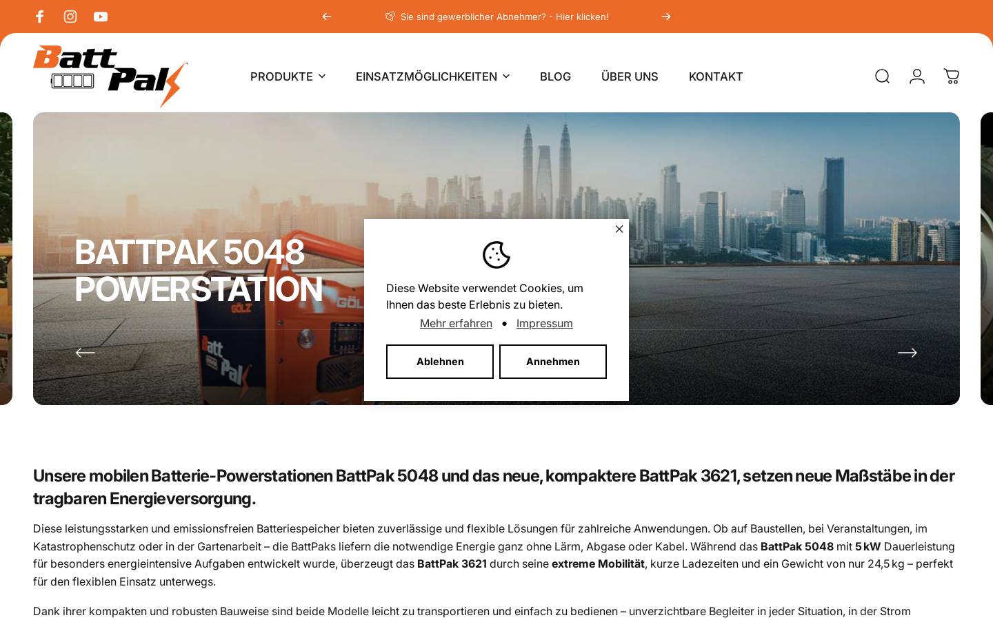 battpak.com homepage screenshot