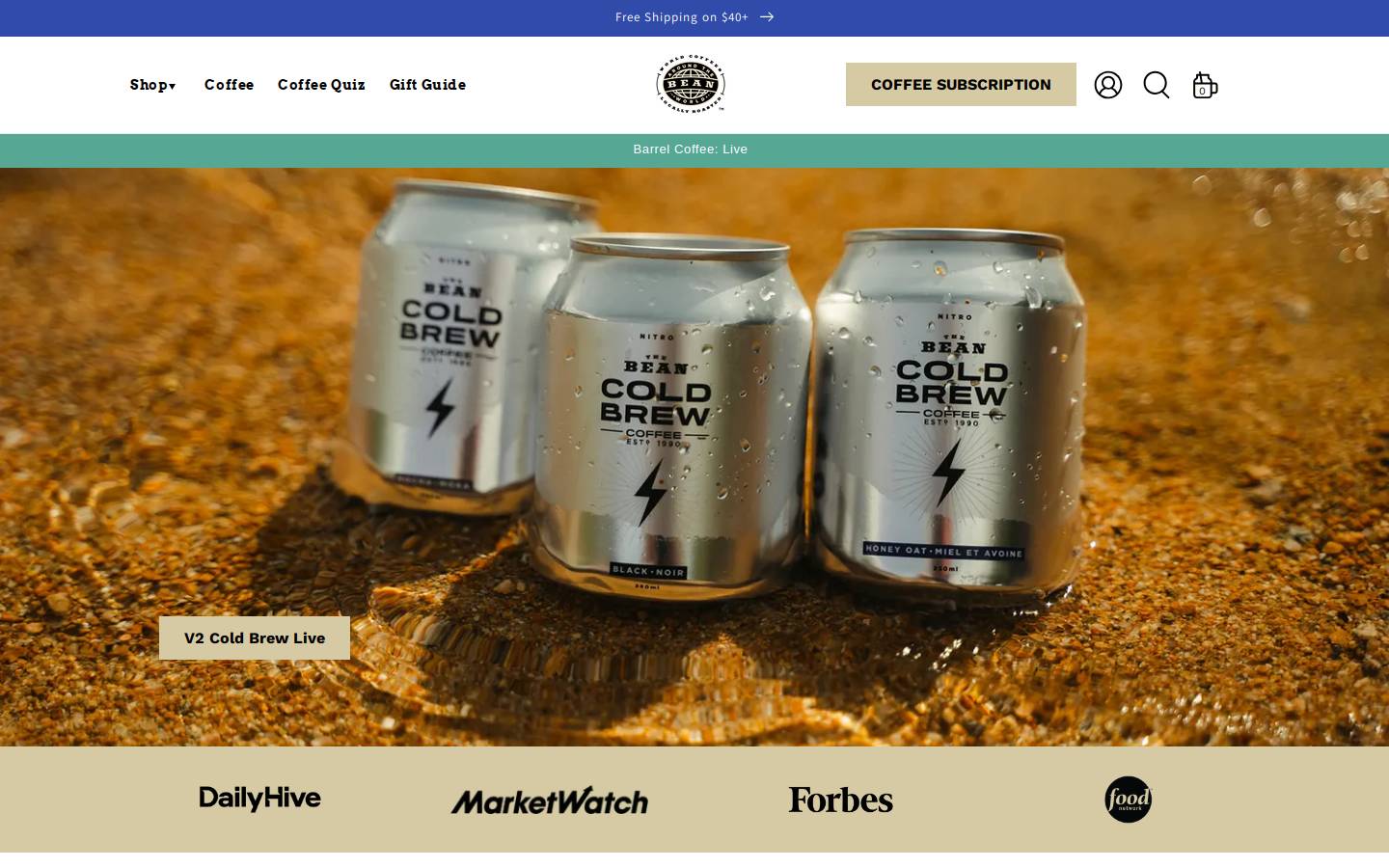 batwcoffee.com homepage screenshot