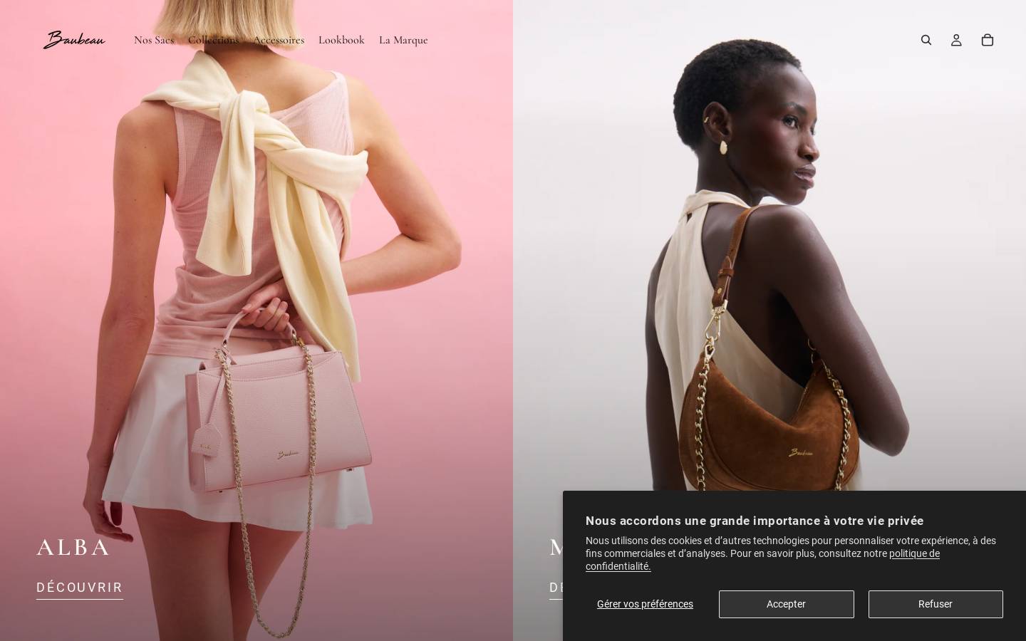 Baubeau Paris homepage screenshot