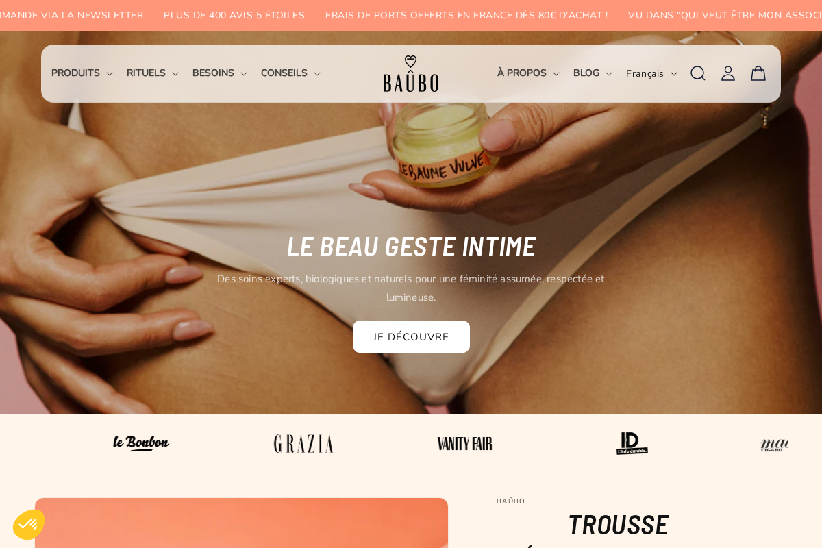 Baûbo homepage screenshot