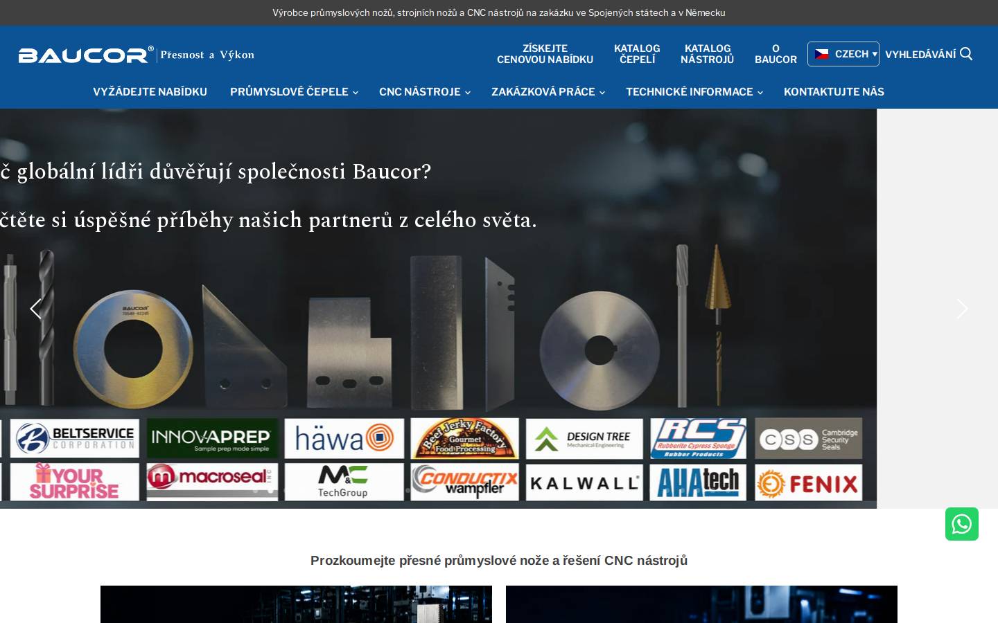 baucor.cz homepage screenshot