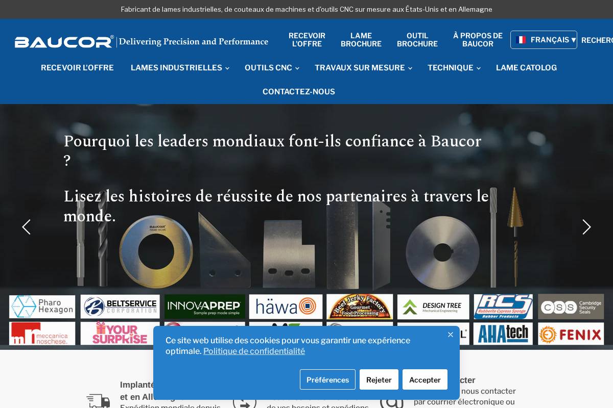 baucor.fr homepage screenshot
