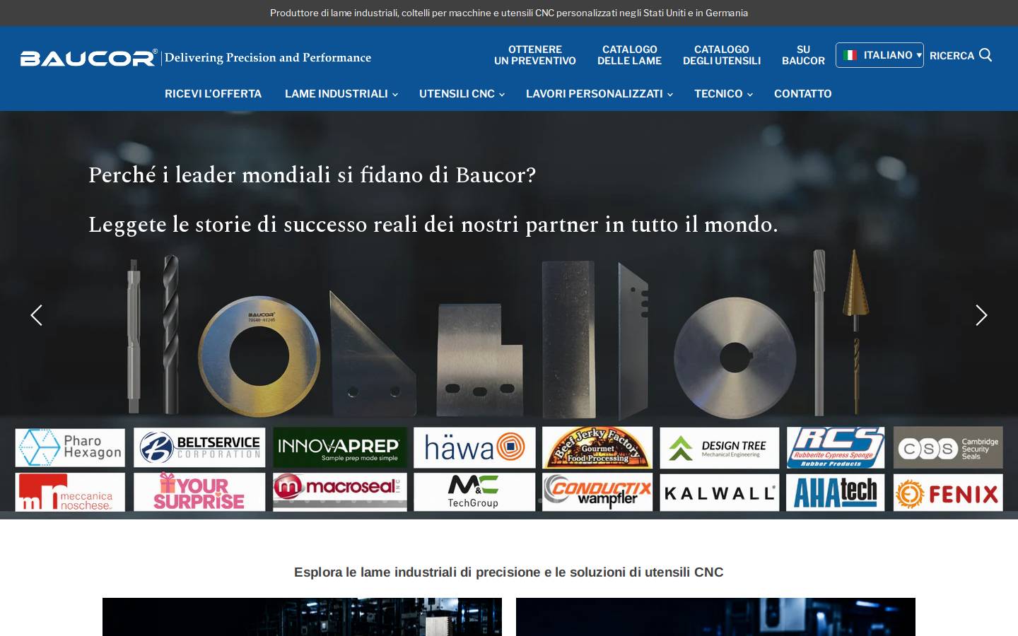 baucor.it homepage screenshot