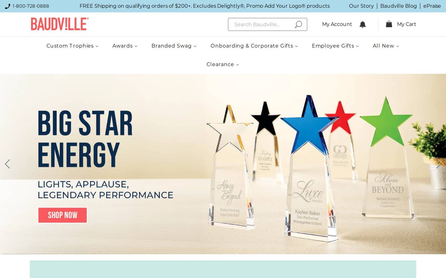 Baudville homepage screenshot