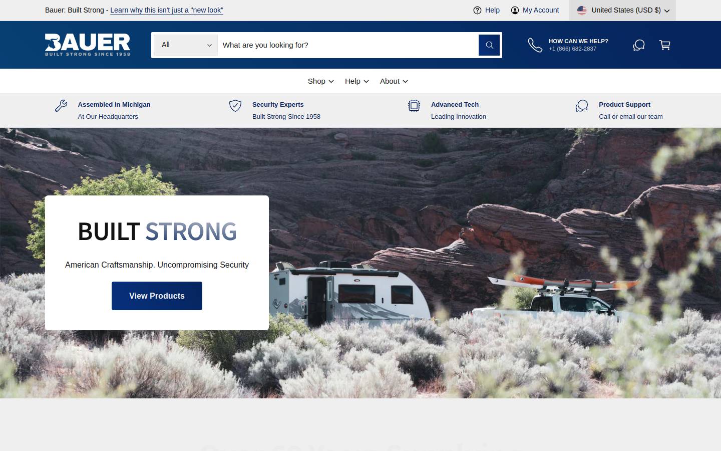 Bauerproducts homepage screenshot