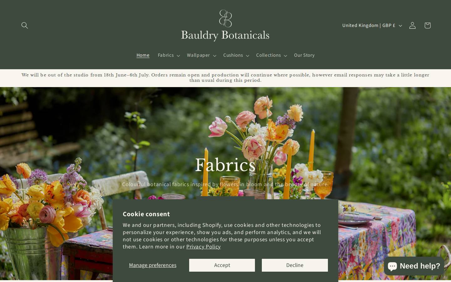 bauldrybotanicals.com homepage screenshot