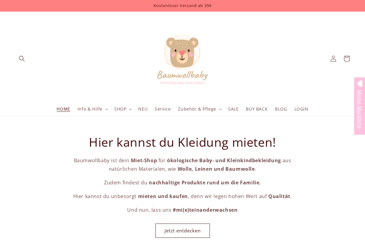 baumwollbaby.de homepage screenshot