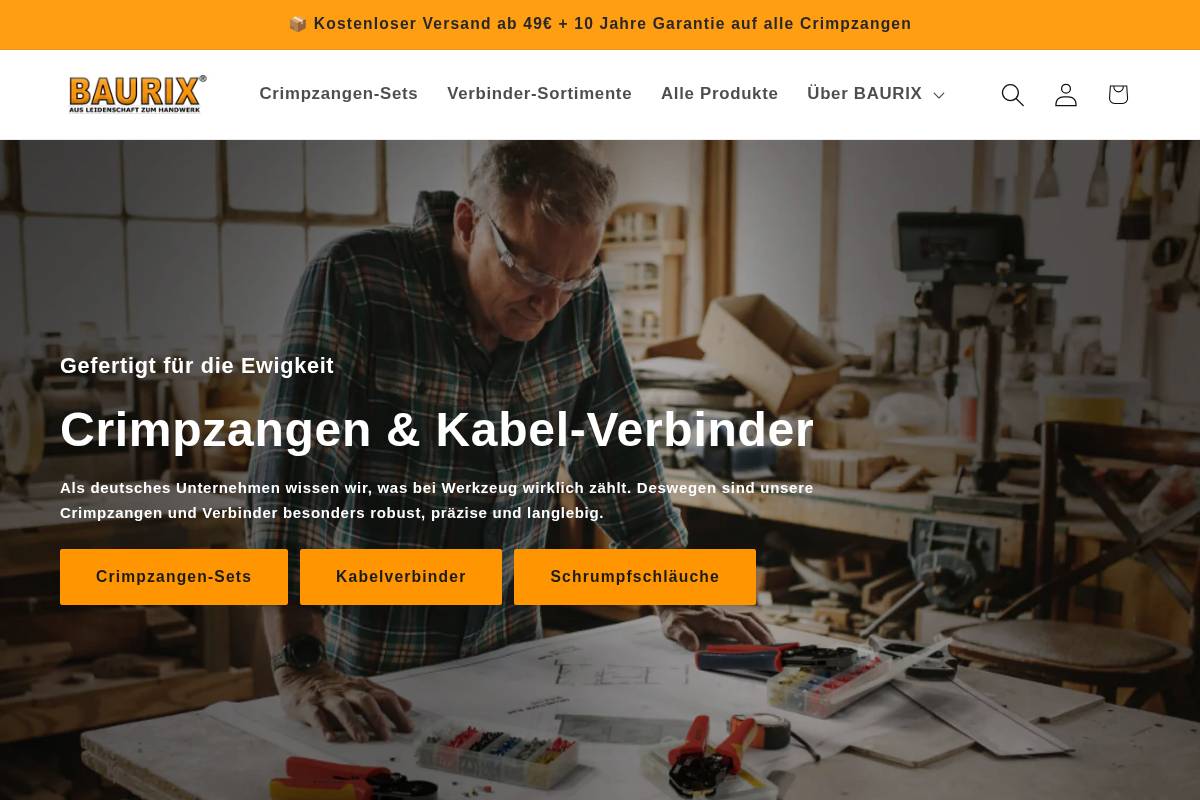 baurix-werkzeuge.de homepage screenshot