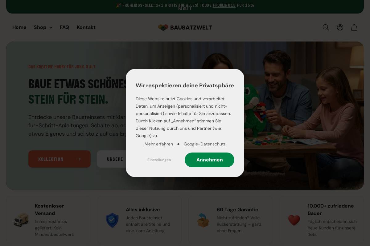 Bausatzwelt.de homepage screenshot
