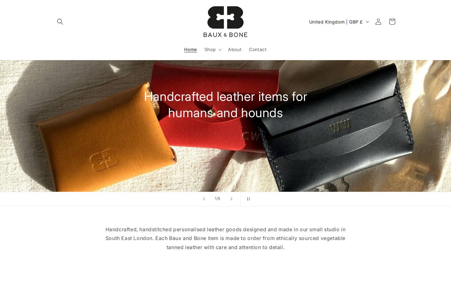bauxandbone.com homepage screenshot