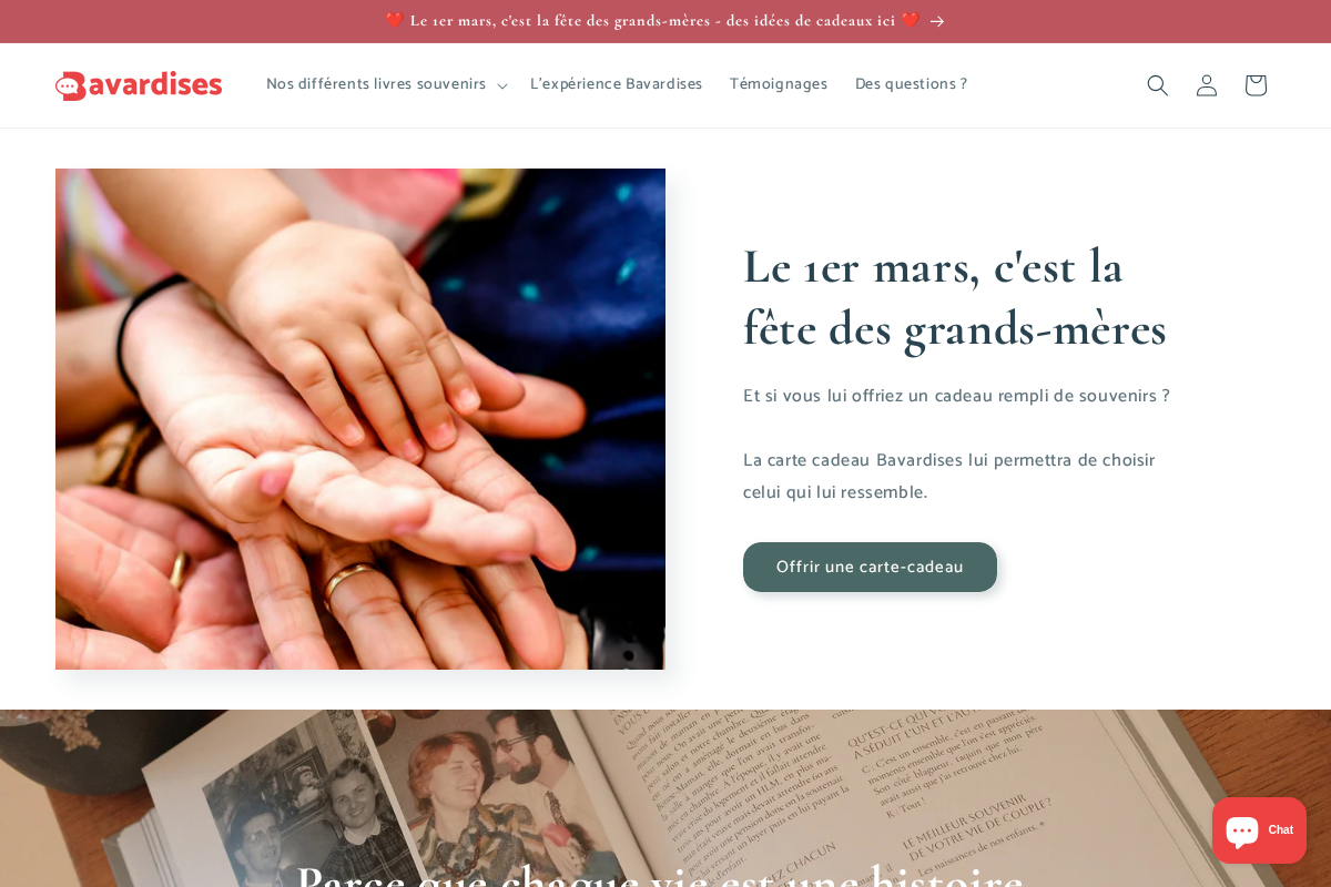 Bavardises homepage screenshot