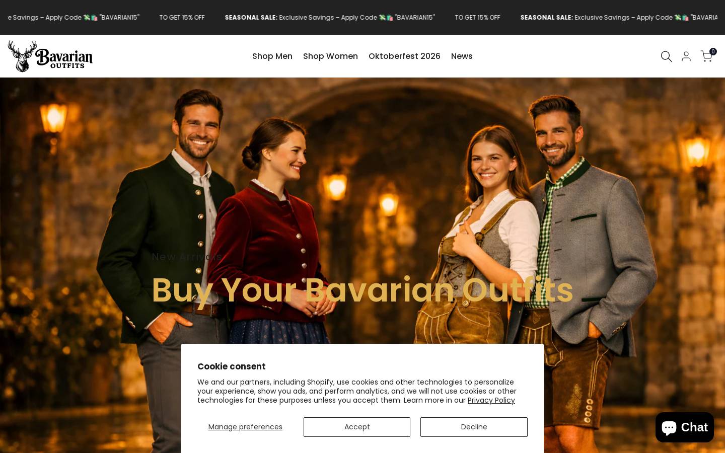 bavarianoutfits.com homepage screenshot