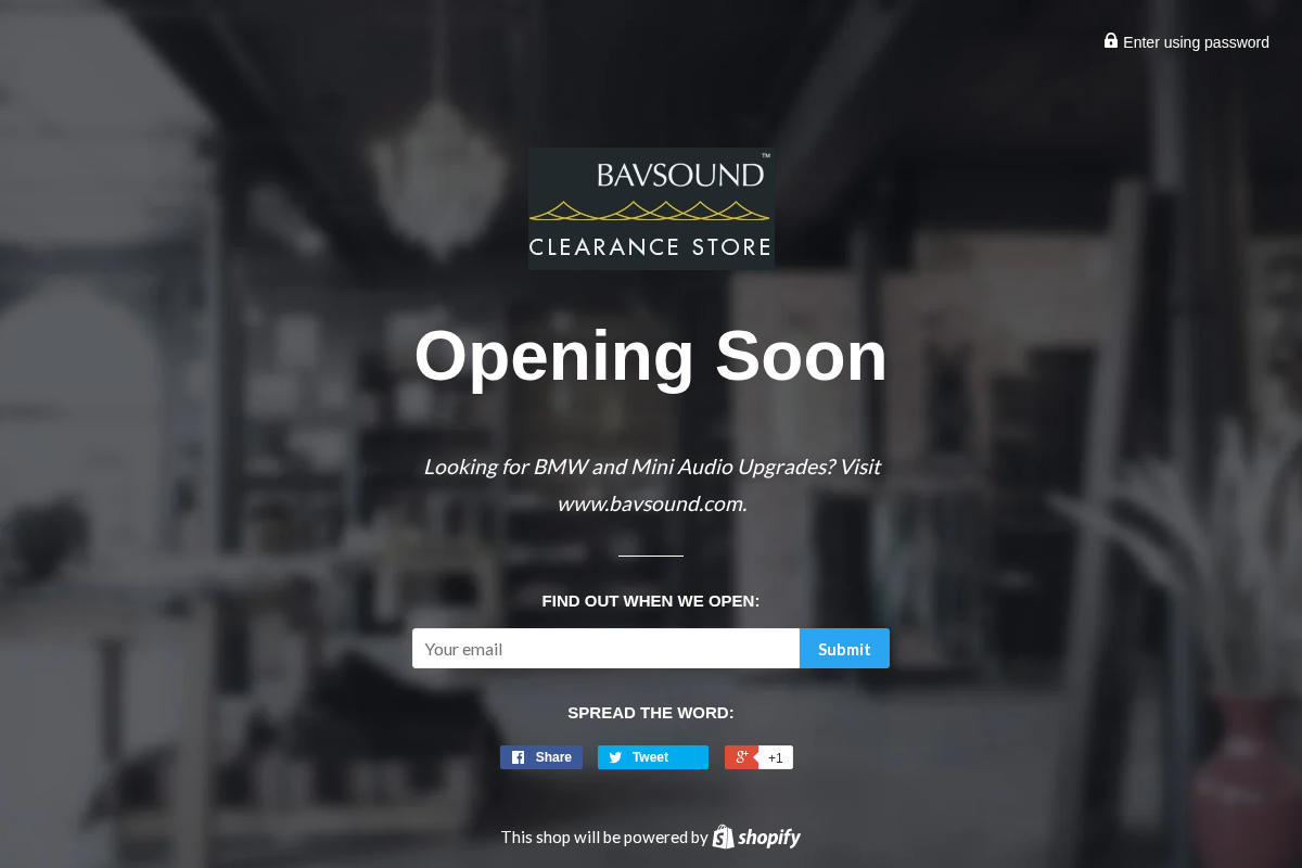 bavsoundclearance.com homepage screenshot