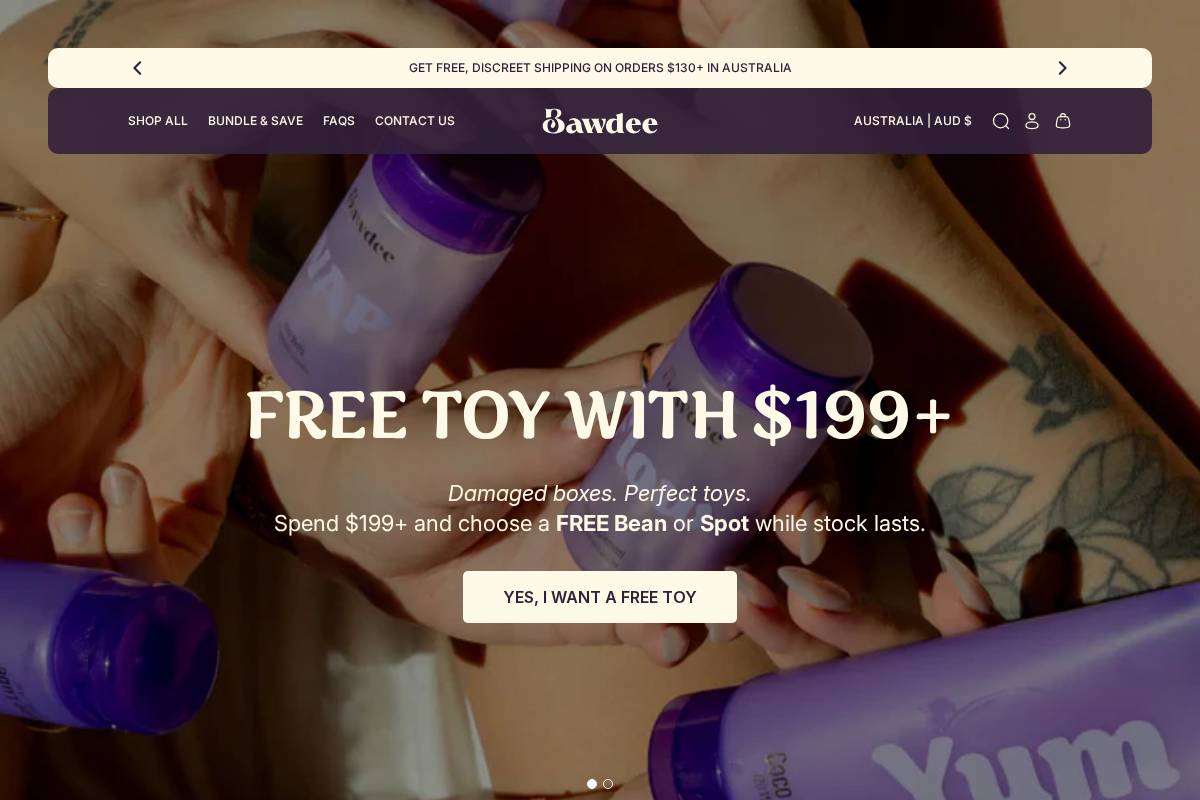 bawdee.com.au homepage screenshot
