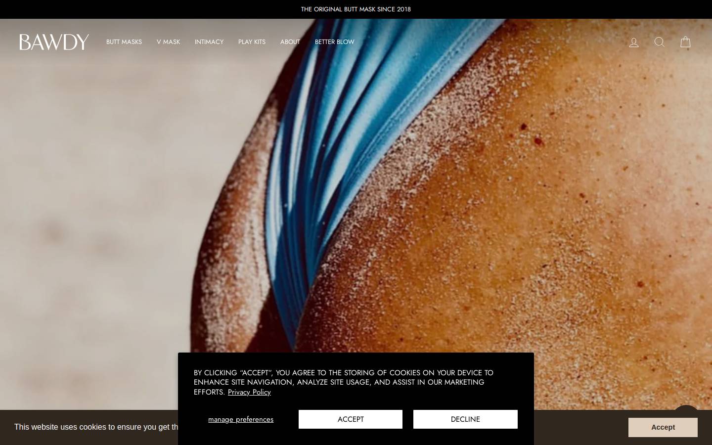 bawdybeauty.com homepage screenshot